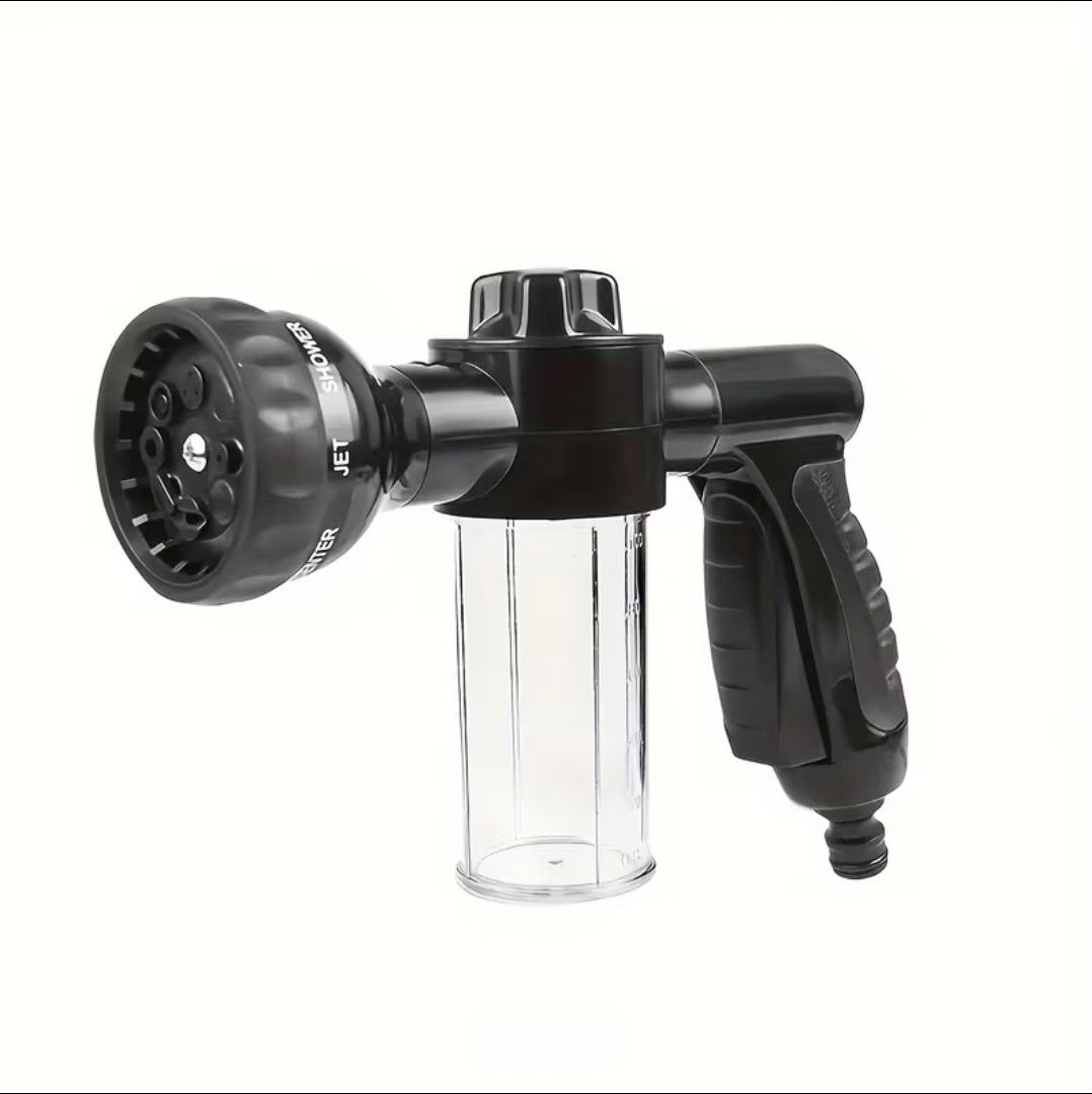 8-in-1 Pet Bathing & Garden Spray Gun – Adjustable High Pressure Hose Nozzle with Soap Dispenser