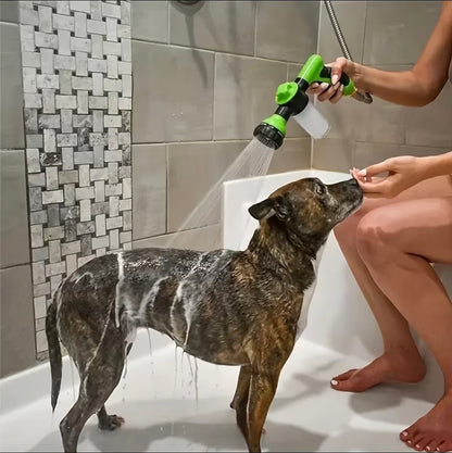 8-in-1 Pet Bathing & Garden Spray Gun – Adjustable High Pressure Hose Nozzle with Soap Dispenser