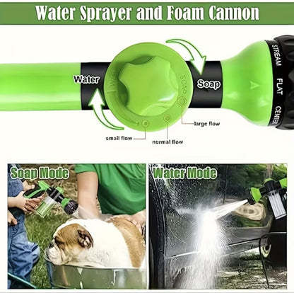 8-in-1 Pet Bathing & Garden Spray Gun – Adjustable High Pressure Hose Nozzle with Soap Dispenser