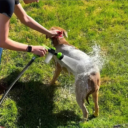 8-in-1 Pet Bathing & Garden Spray Gun – Adjustable High Pressure Hose Nozzle with Soap Dispenser