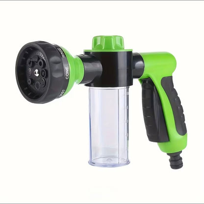 8-in-1 Pet Bathing & Garden Spray Gun – Adjustable High Pressure Hose Nozzle with Soap Dispenser
